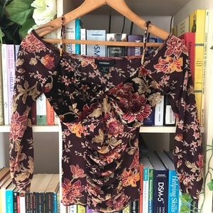 Express Off Shoulder Velvet Bustier Top